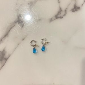 Aquamarine 10k white gold earring
